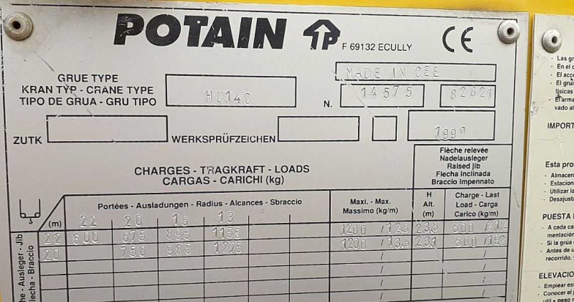 POTAIN HD14C - 7